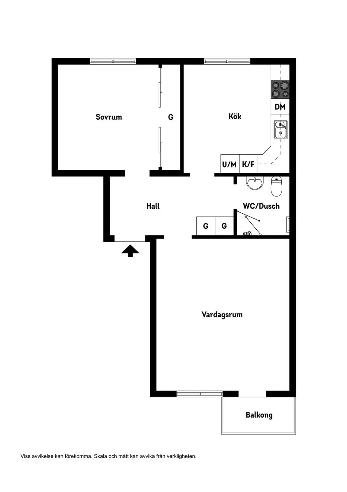 Floor plan for Fabriksgatan 12B