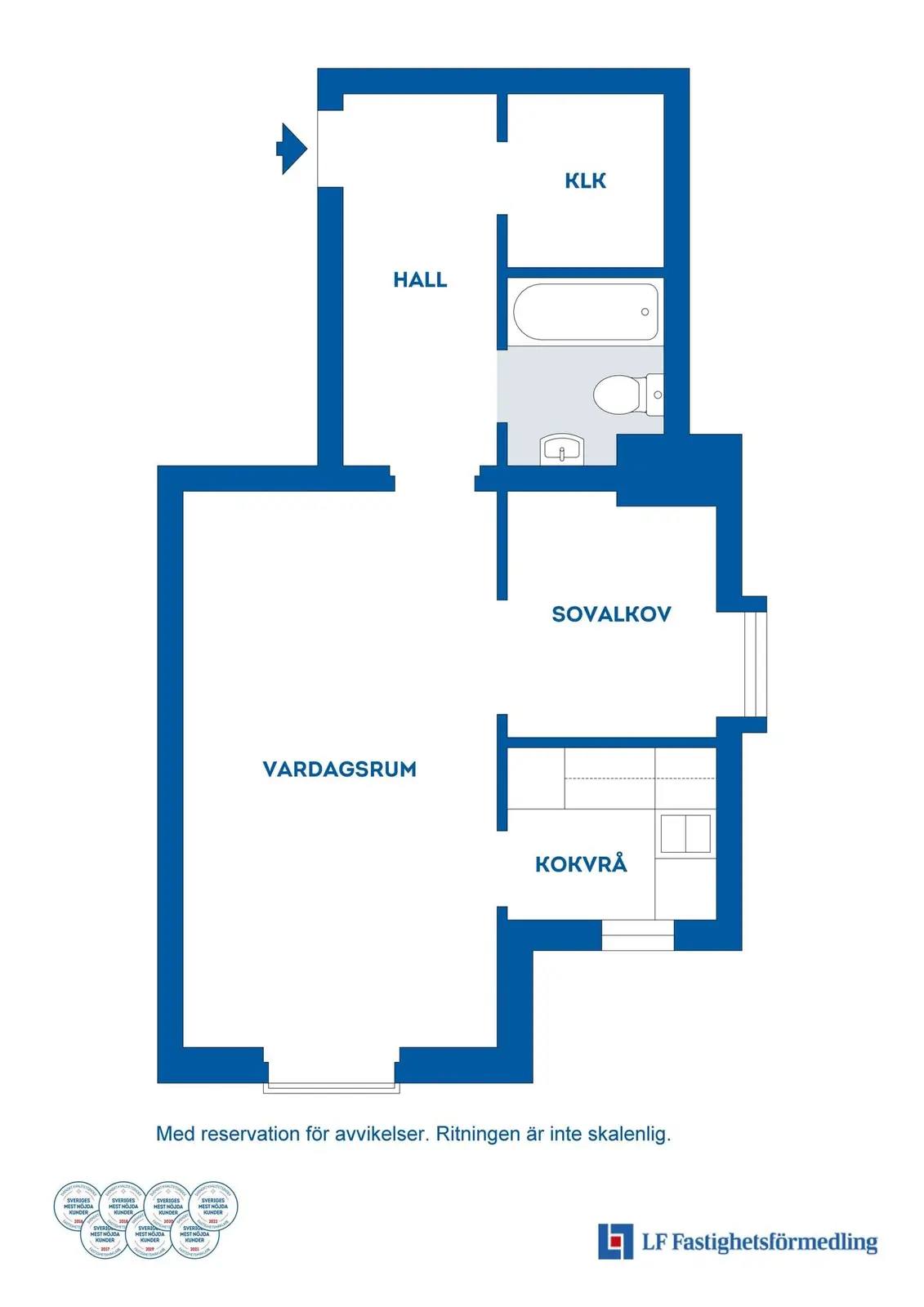 Floor plan for Bragegatan 17
