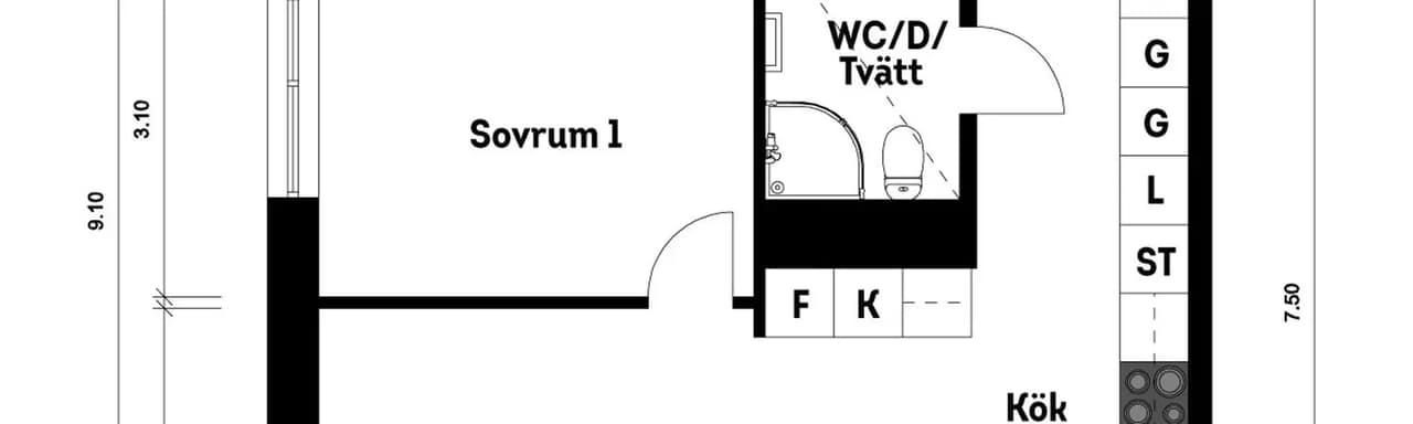 Floor plan for Salviatorget 2