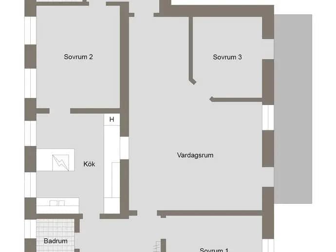 Floor plan for Sankt Johannesgatan 3B