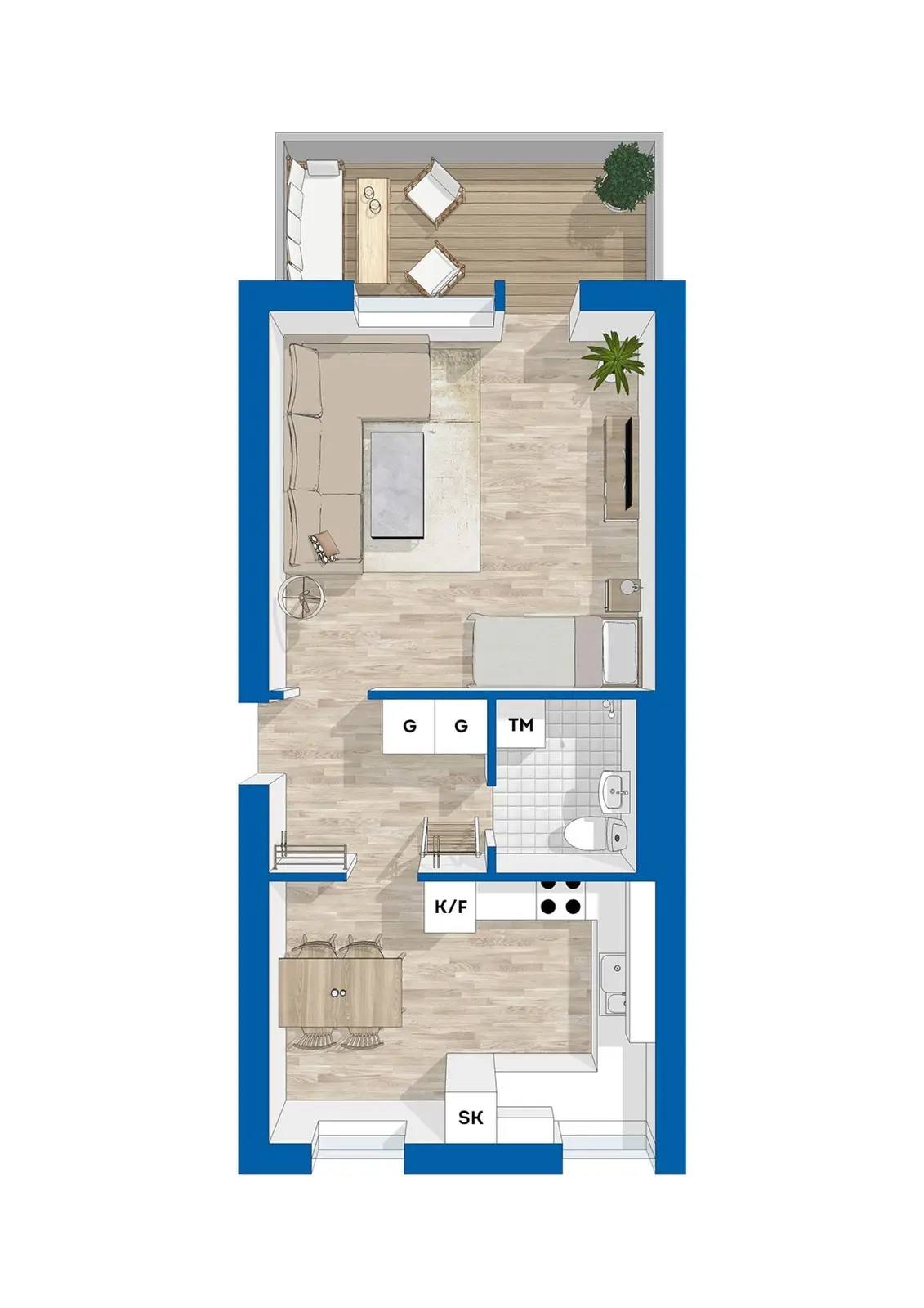 Planritning för Mattsbogatan 20B