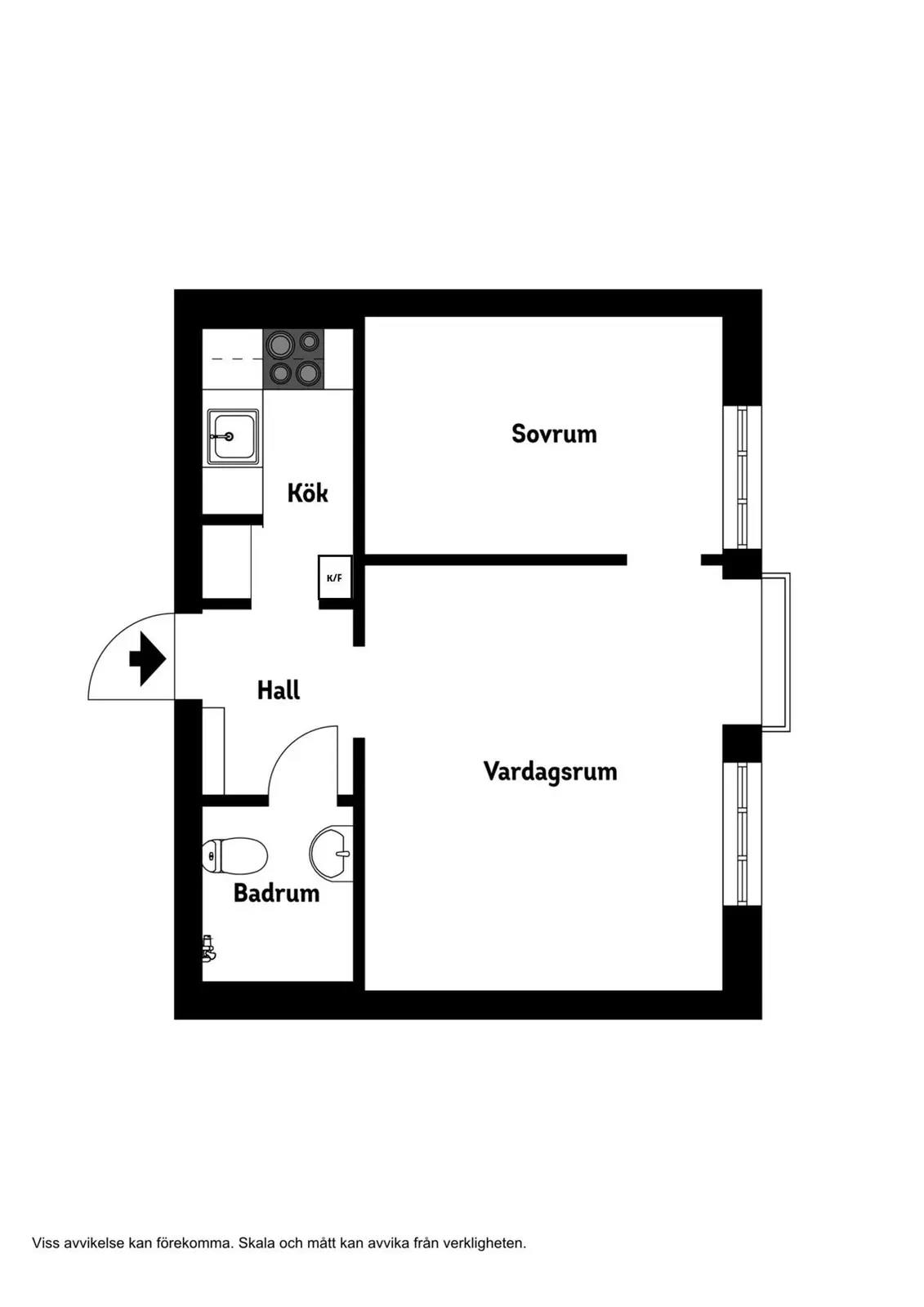 Floor plan for Hotellgatan 5A