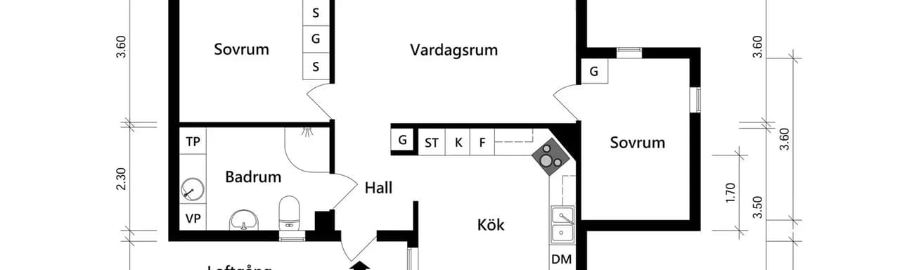 Floor plan for Tangovägen 39