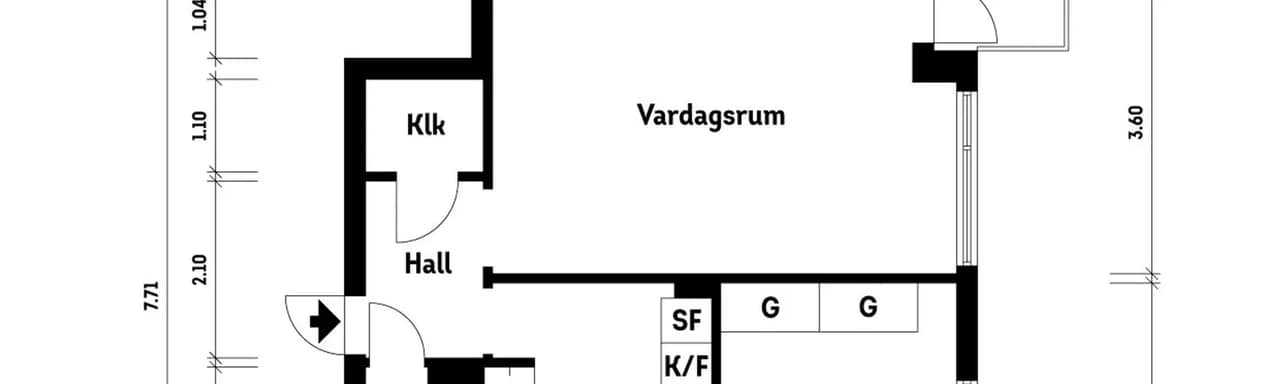 Floor plan for Västra midvintersgatan 7