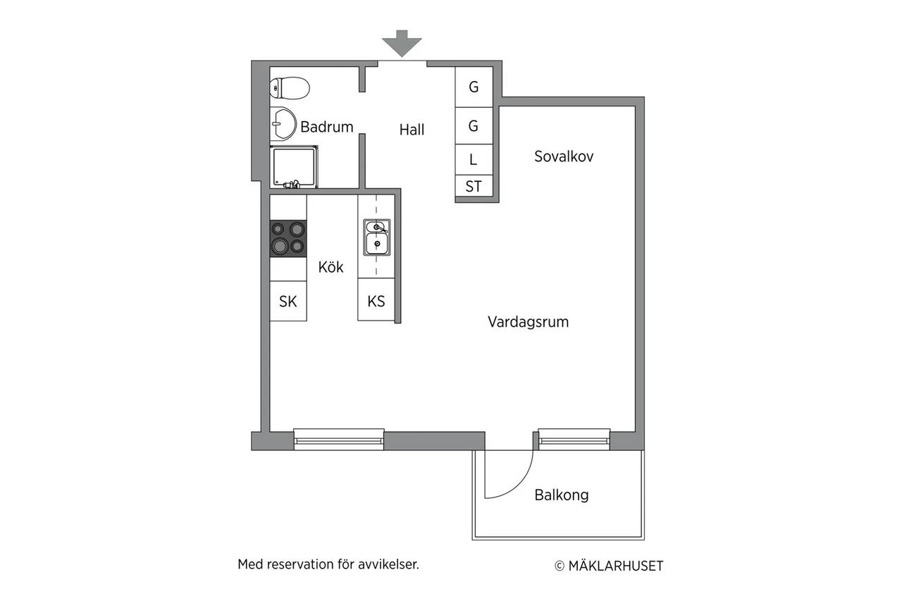 Planritning för Petterslundsgatan 23 D