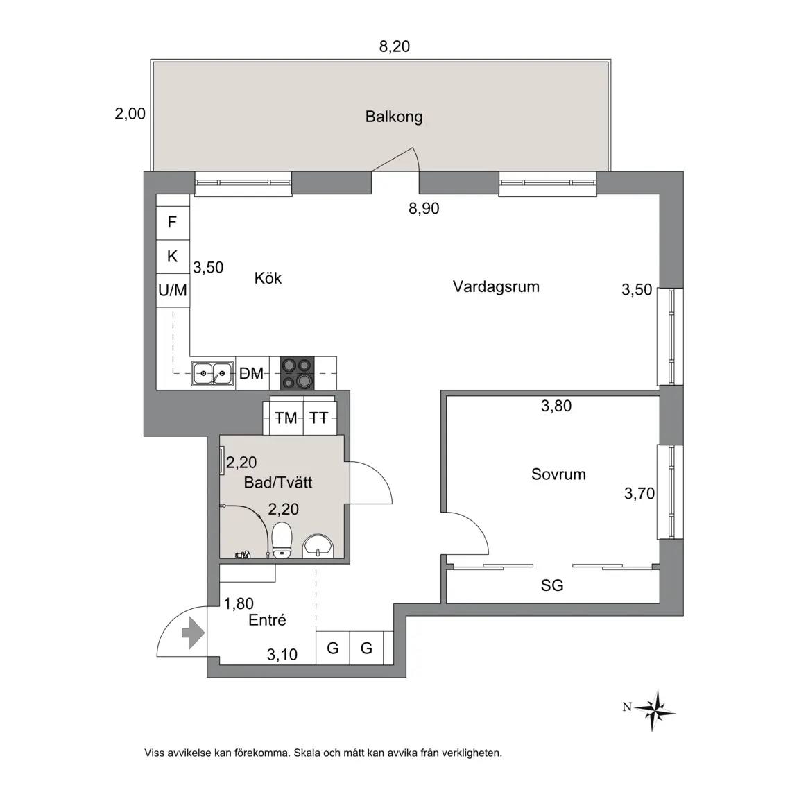 Floor plan for Stadsskogsgatan 46