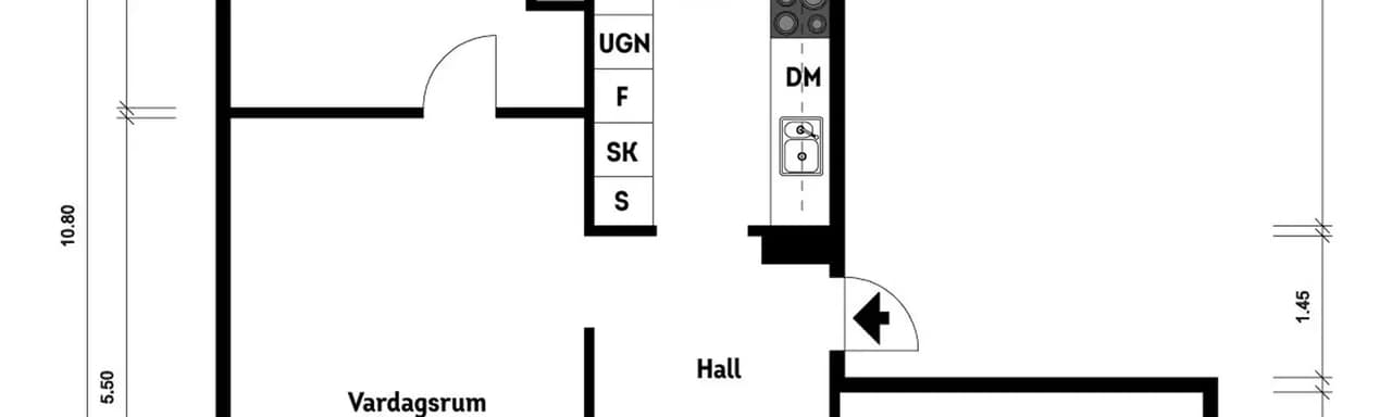 Floor plan for Ekebygatan 15