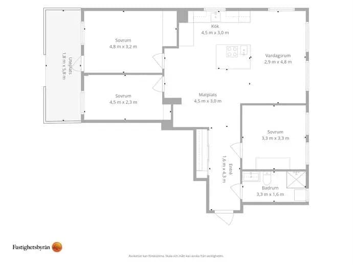 Floor plan for Vällebergsvägen 3 A