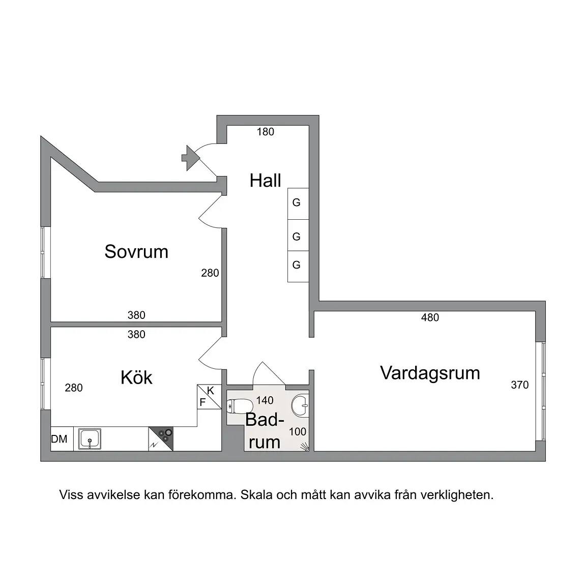 Floor plan for Myntgatan 16B