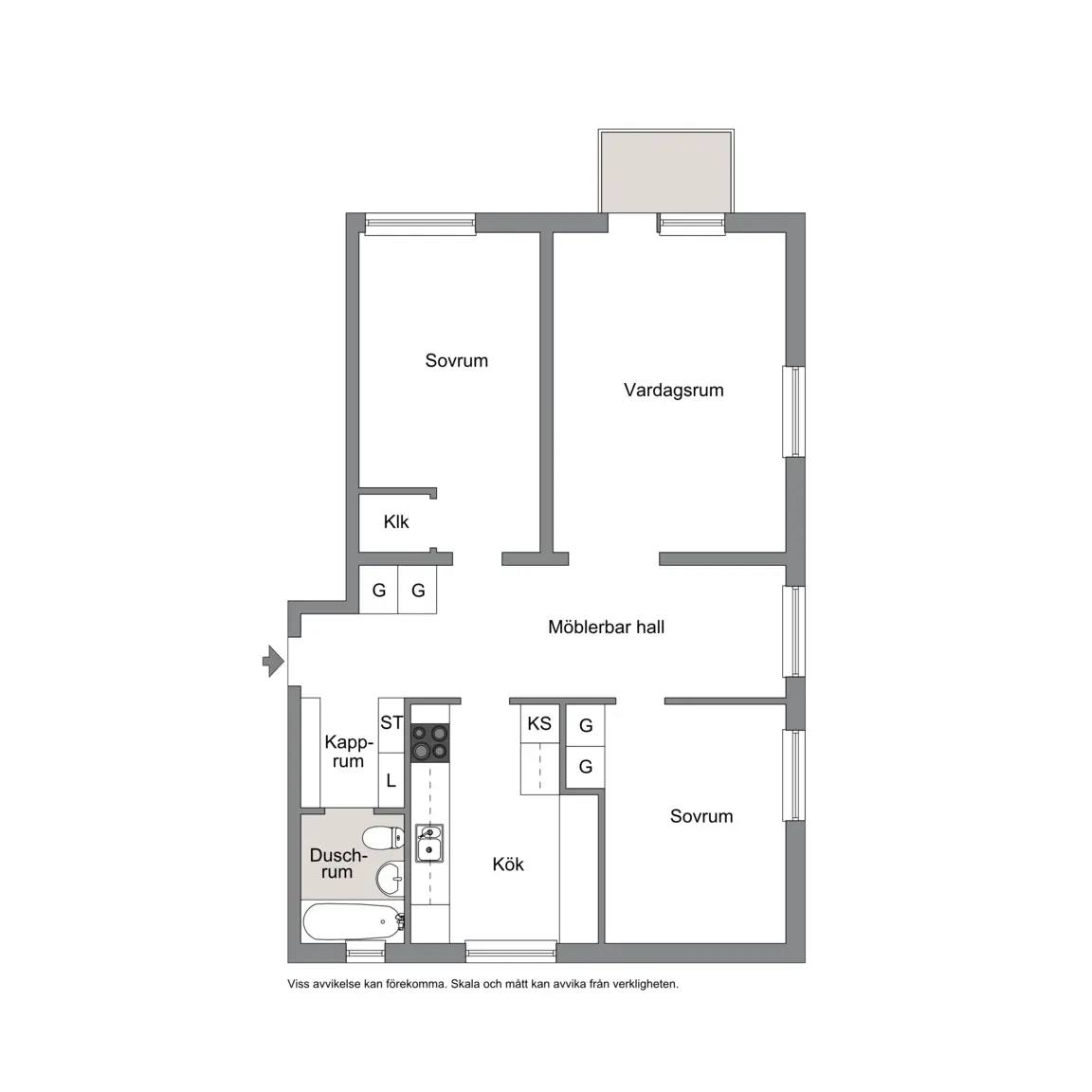 Planritning för Lötvägen 7 C