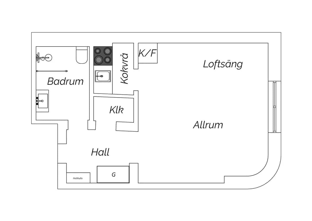 Floor plan for Bastugatan 27