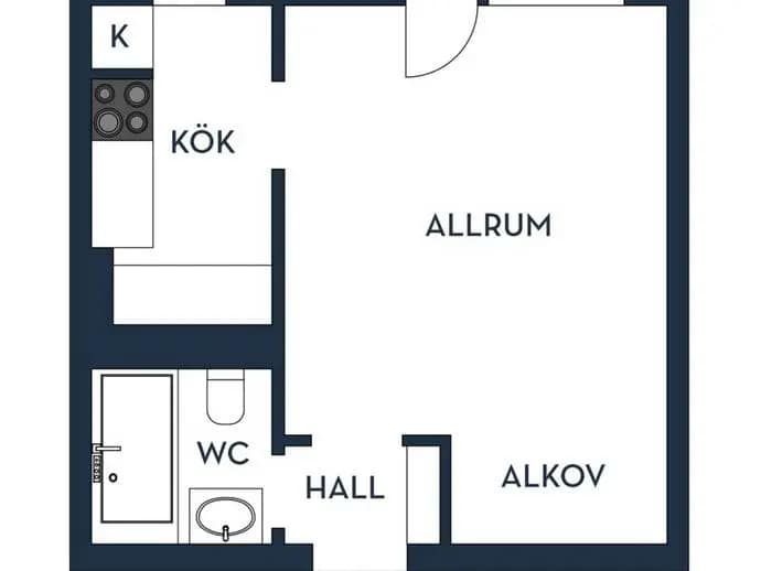 Floor plan for Vaksalagatan 36C