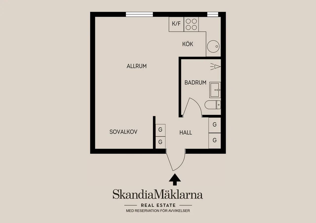 Floor plan for Murargatan 14E