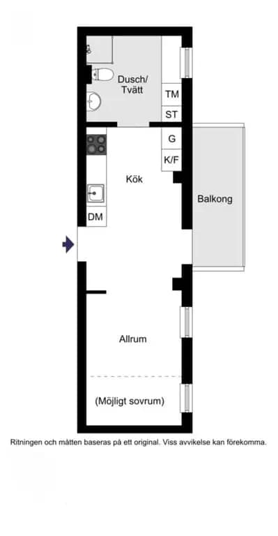 Planritning för Starrbäcksgatan 11C