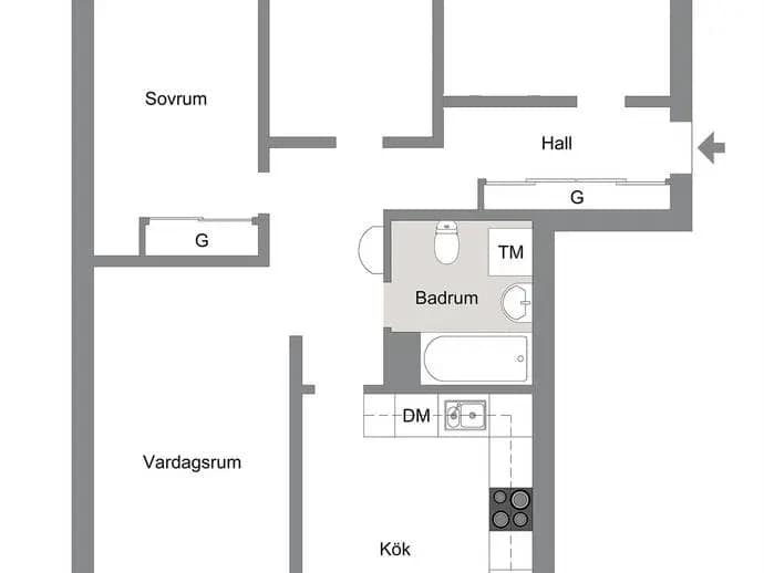 Planritning för Allmogevägen 4