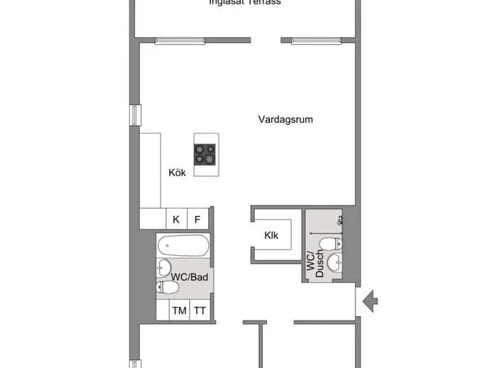 Planritning för Torpvägen 14, 3 tr