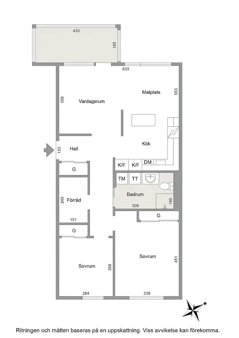 Floor plan for Norra Fjädermolnsgatan 40