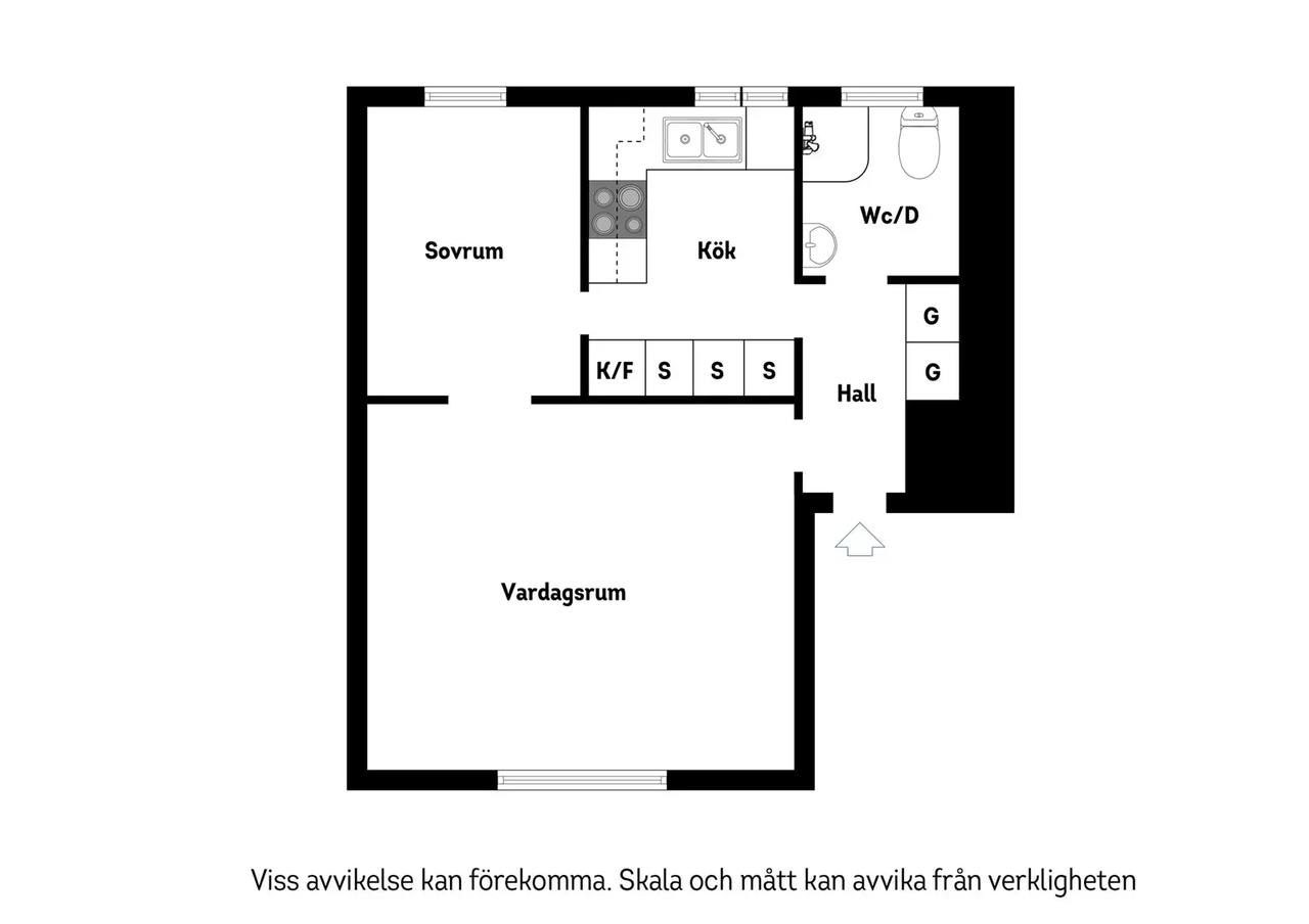 Planritning för Spångavägen 42D