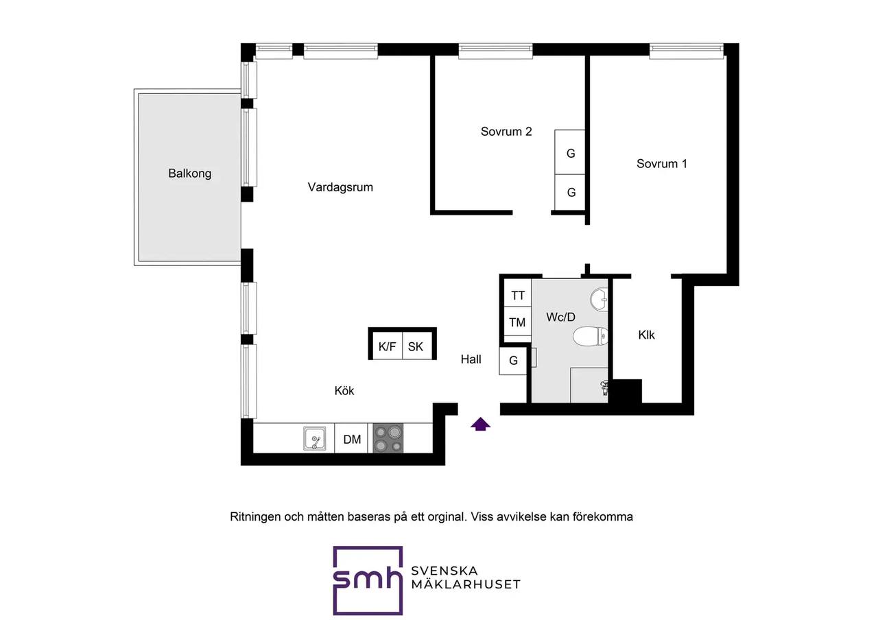 Floor plan for Beckomberga Ängsväg 16
