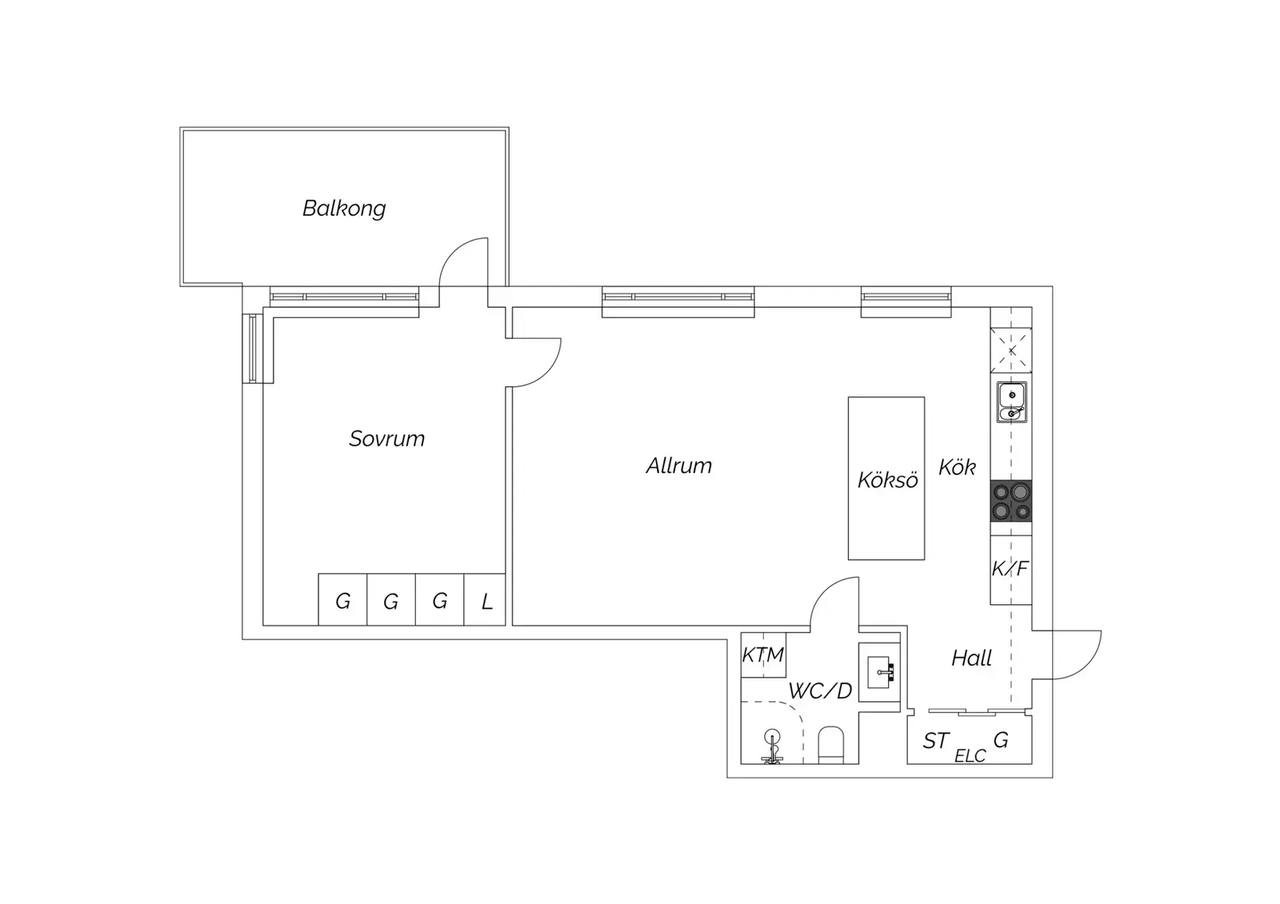 Floor plan for Luxgatan 27