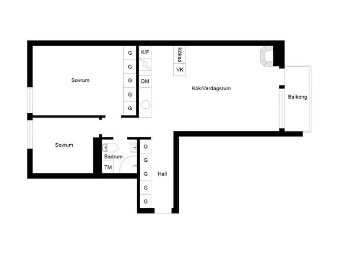 Floor plan for Rindögatan 6