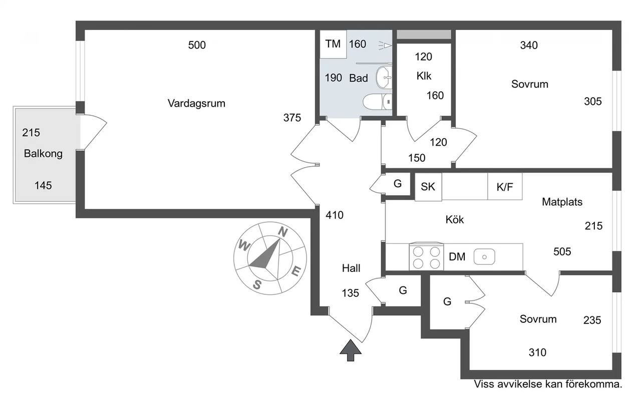 Floor plan for Tullingebergsvägen 4B