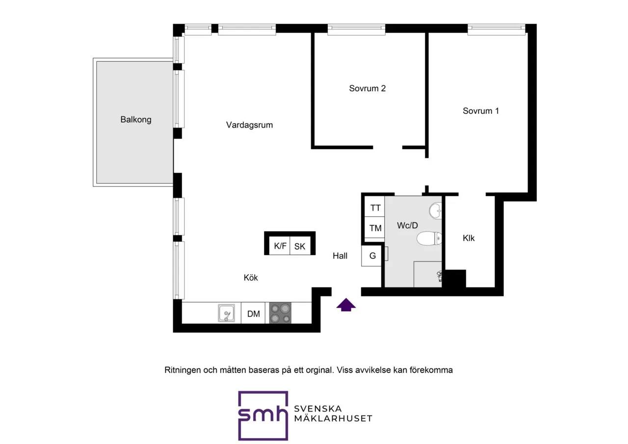 Floor plan for Beckomberga Ängsväg 16