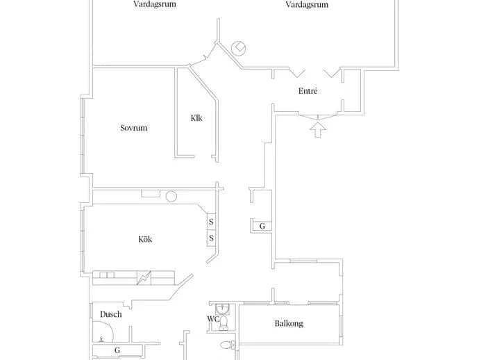 Floor plan for Linnégatan 6