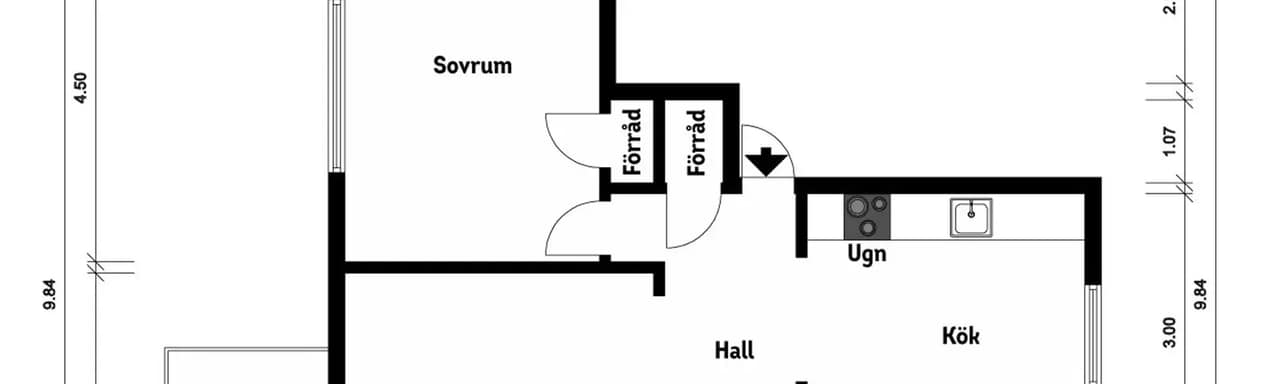 Planritning för Fridhemsvägen 4