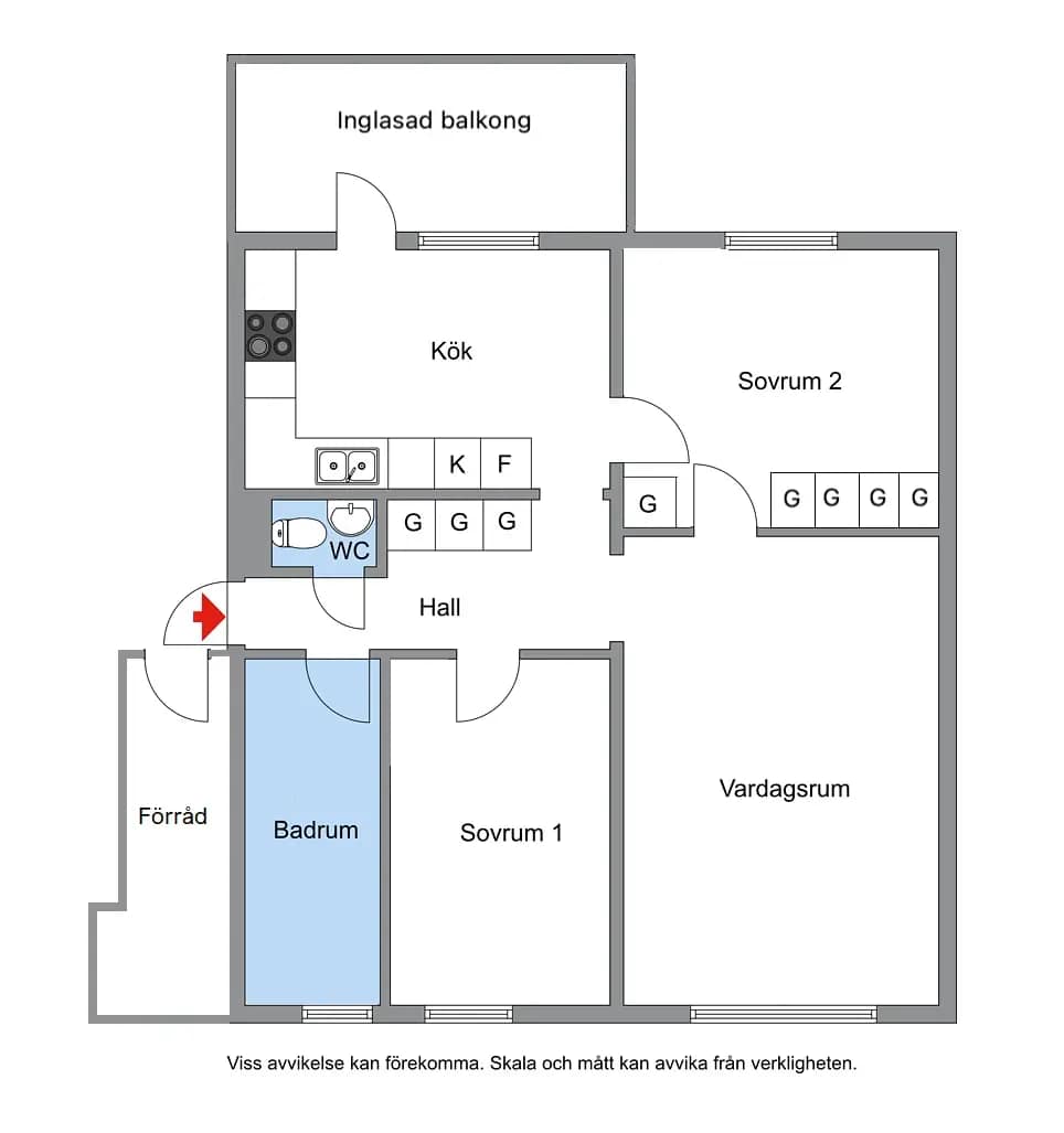 Floor plan for Hampvägen 12