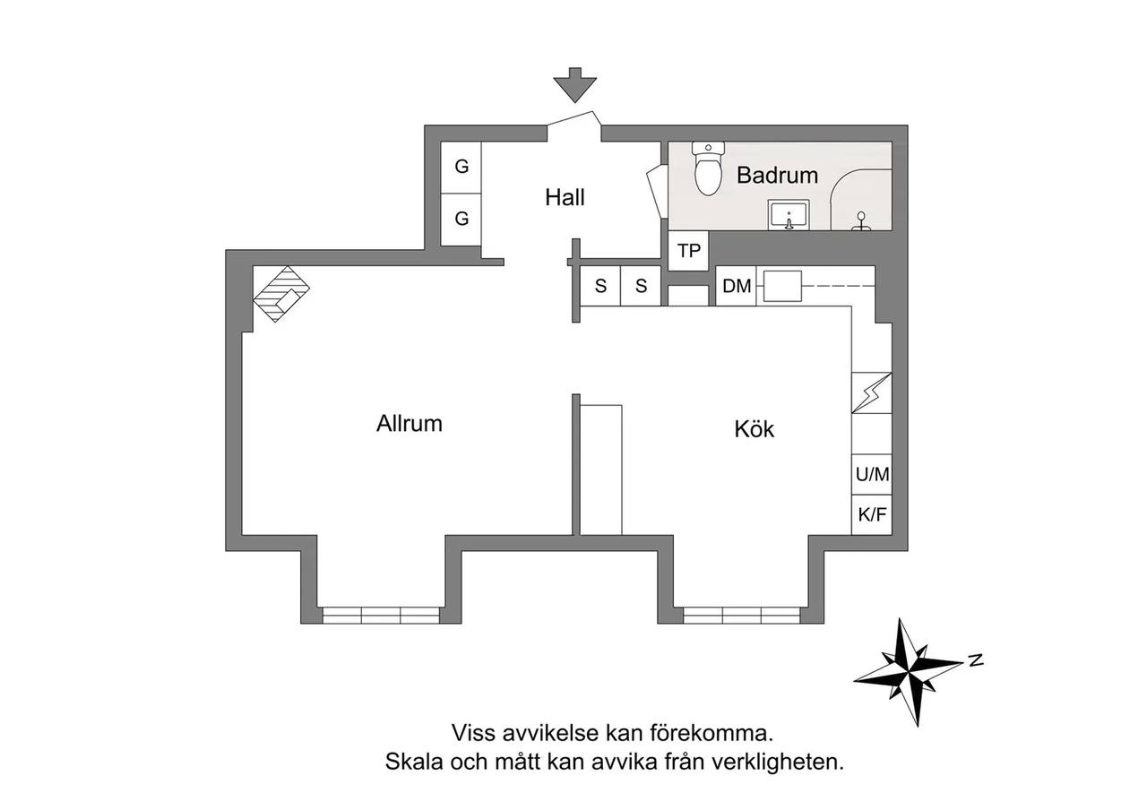 Planritning för Hörngatan 18 F