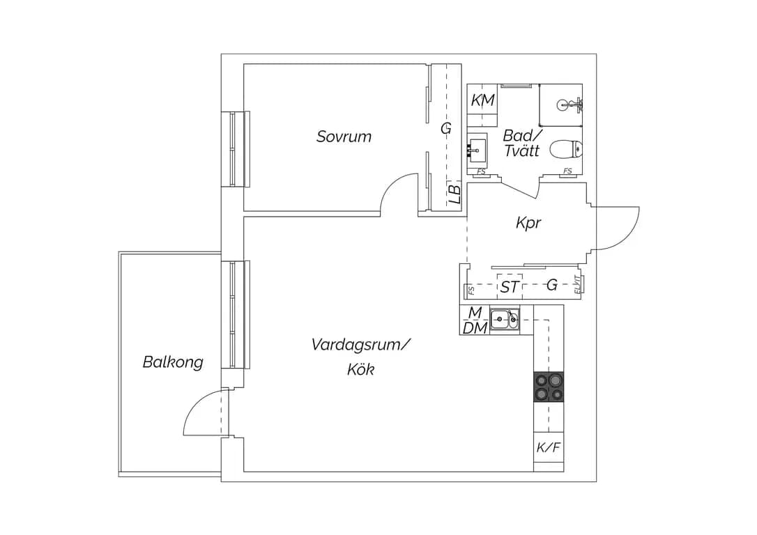 Floor plan for Ebbe Lieberathsgatan 14C