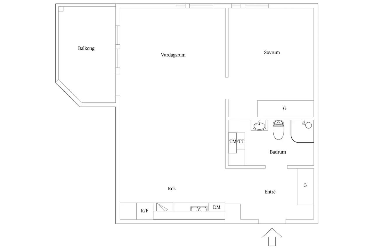 Floor plan for Kyrkogårdsgatan 13