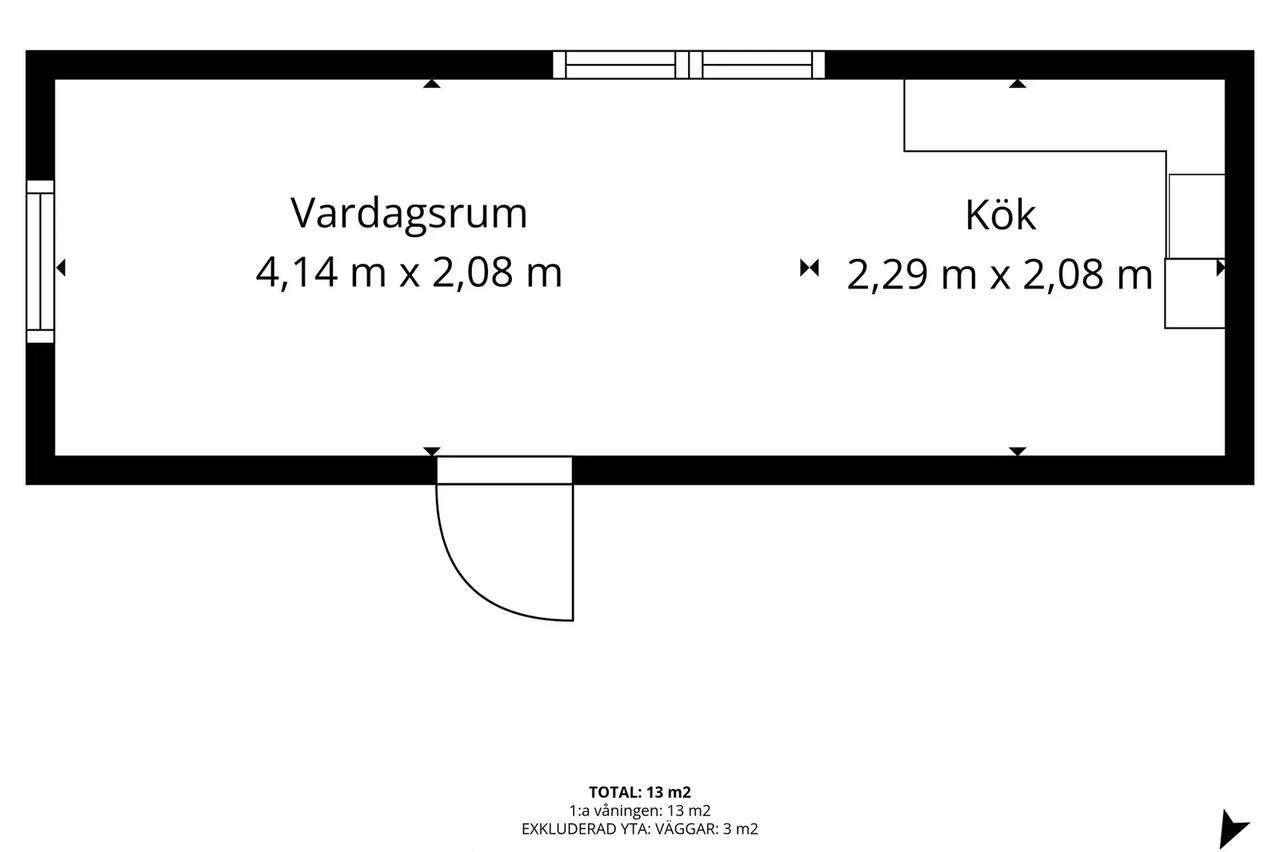 Floor plan for Stuga 63