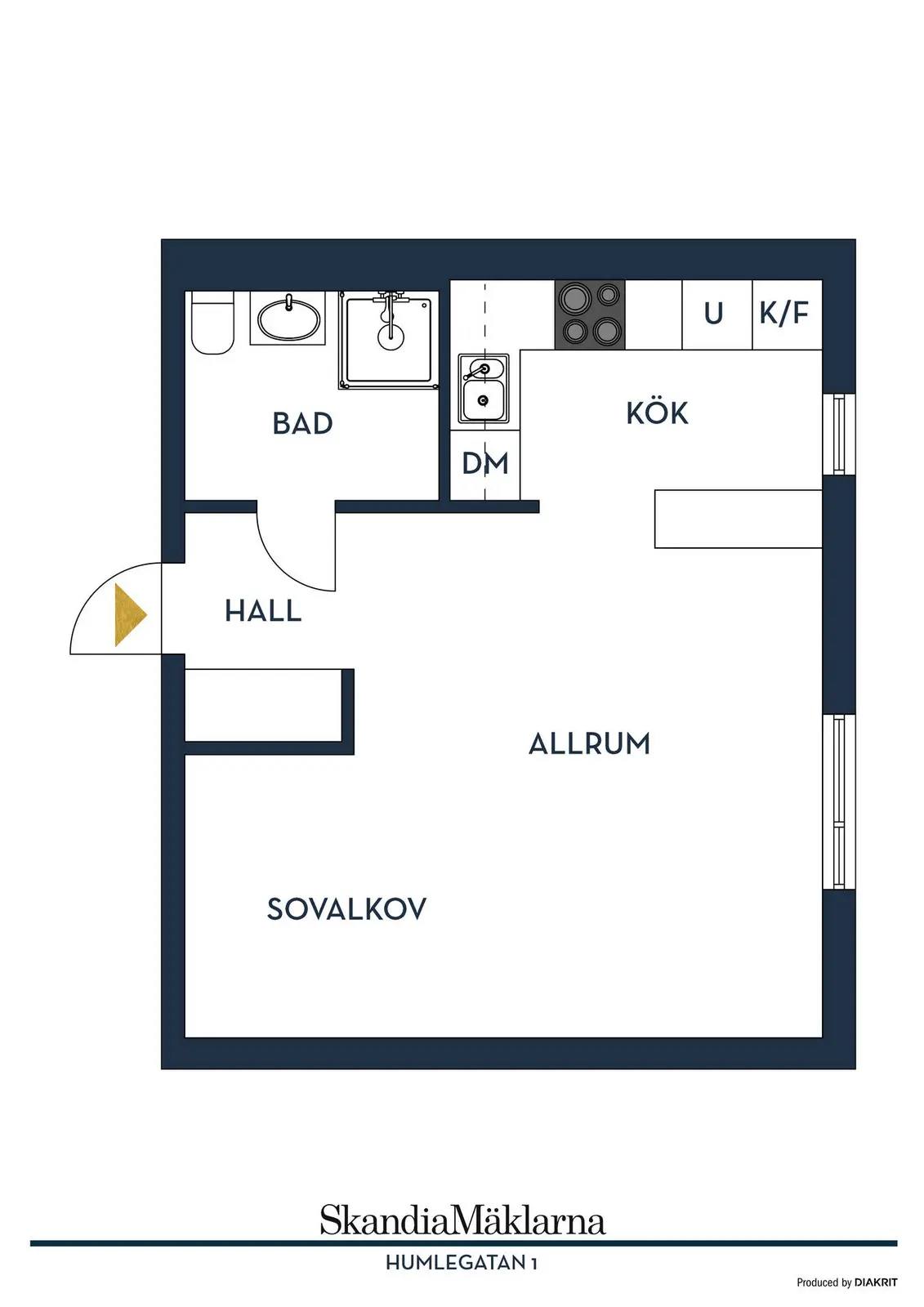 Floor plan for Humlegatan 1