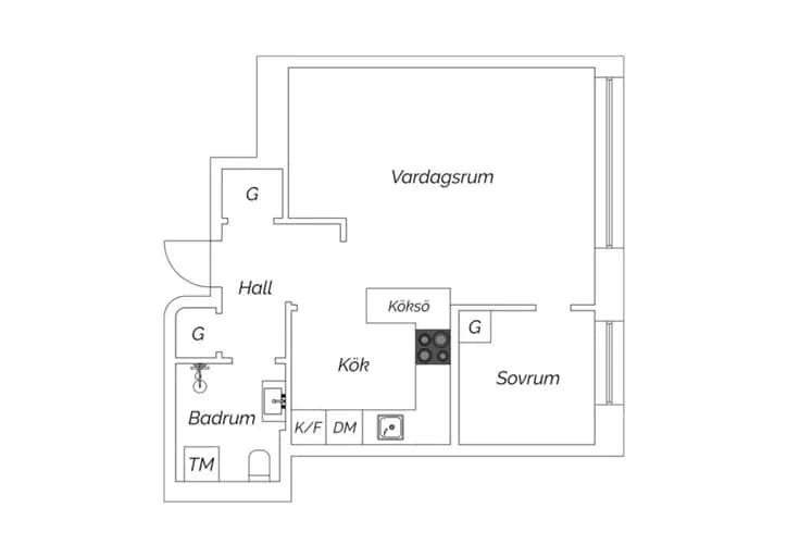 Floor plan for Luxgatan 5