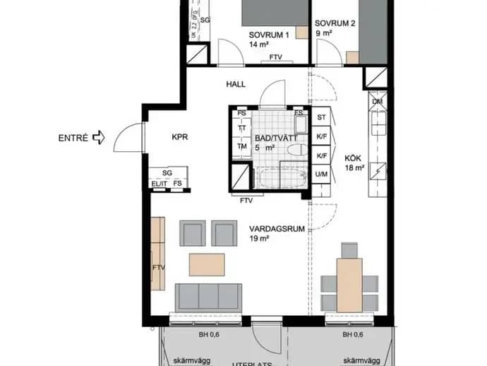 Floor plan for Kabelverksgatan 66
