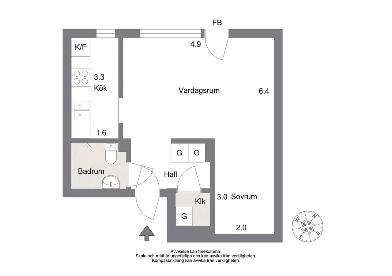 Planritning för Östra Rundgatan 3