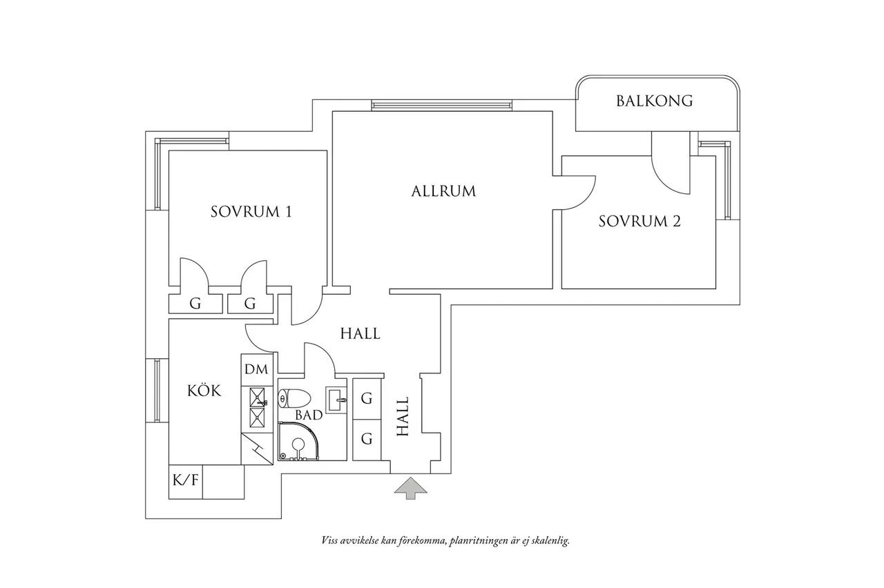 Planritning för Volrat Thamsgatan 7D