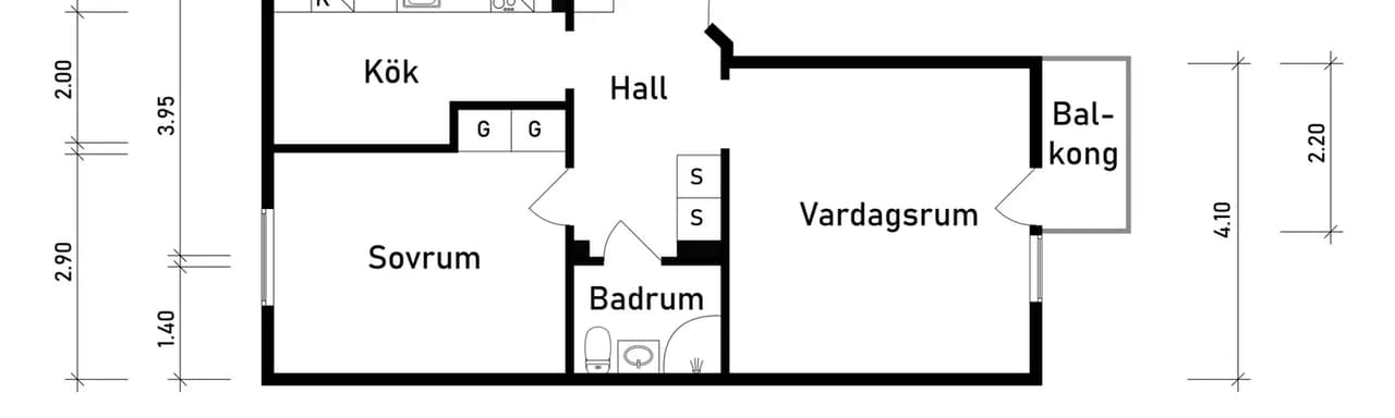 Floor plan for Rörstrandsgatan 7C