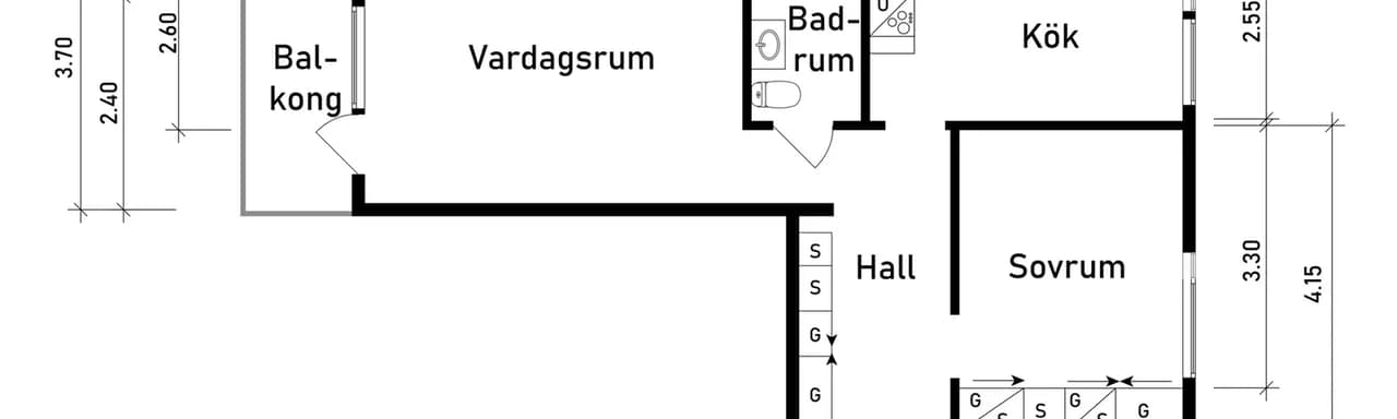 Floor plan for Lenvädersgatan 17