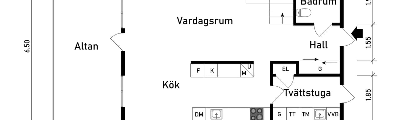 Floor plan for Decenniumgatan 36