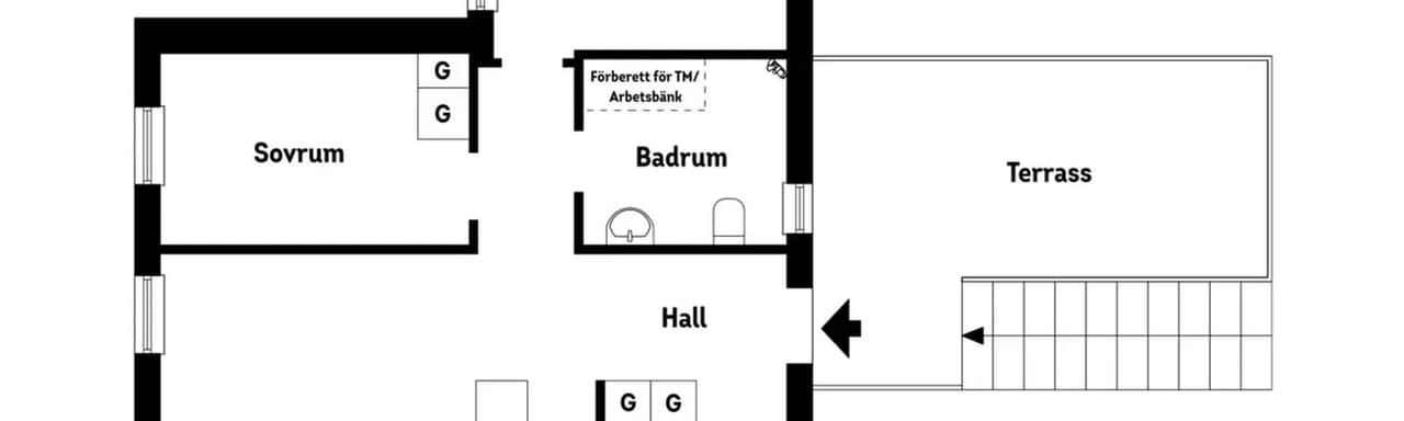 Floor plan for Borggårdsvägen 55