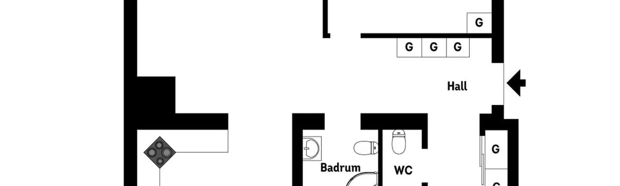 Floor plan for Västra gatan 63A