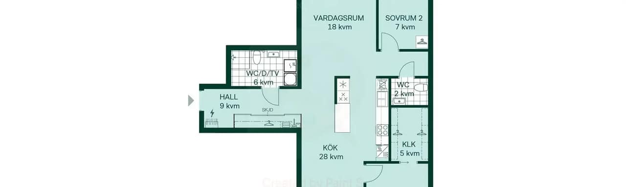 Planritning för Örtgränd 4