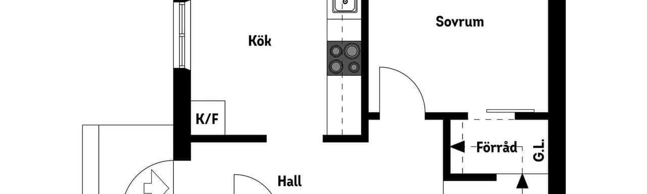 Planritning för Kavlevägen 12B