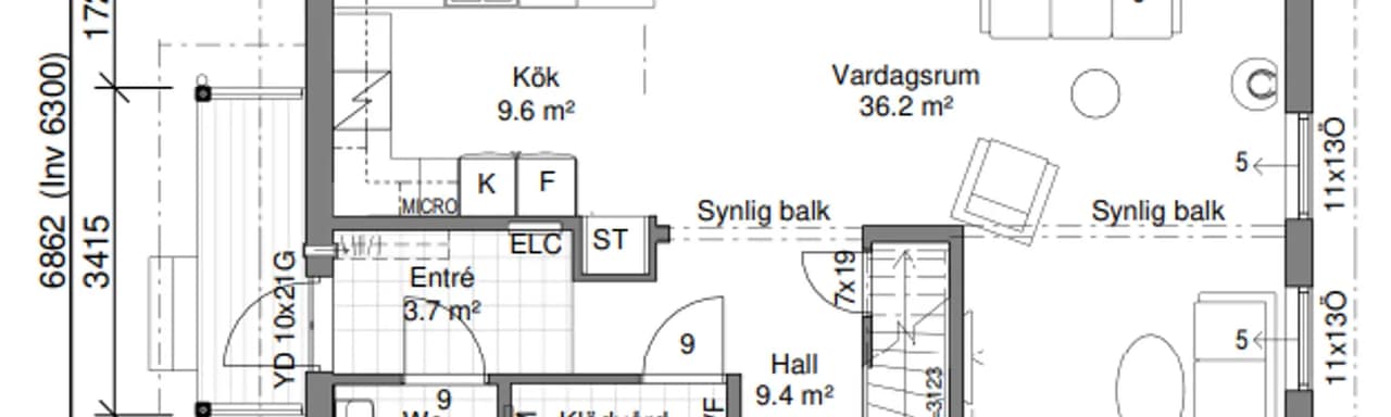 Floor plan for Agdas väg 2
