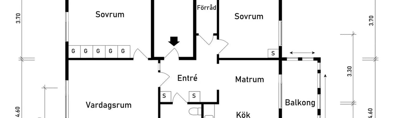 Floor plan for Rosmaringatan 18
