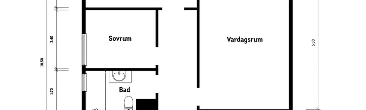 Planritning för Södra Hunnetorpsvägen 110