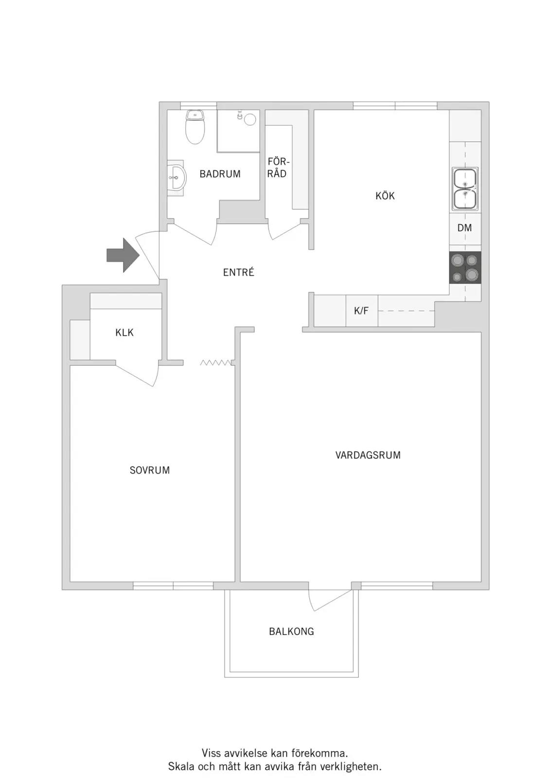 Floor plan for Olbersgatan 12D